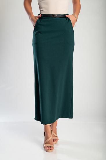 Falda midi elegante, verde oscuro