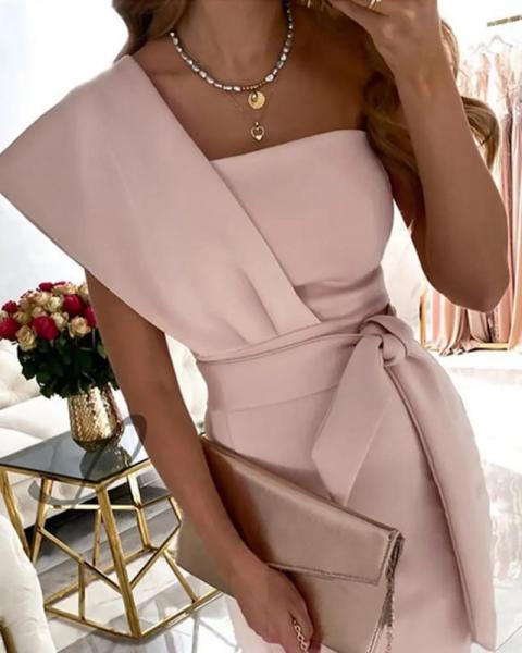 Vestido midi elegante Triona, rosa claro