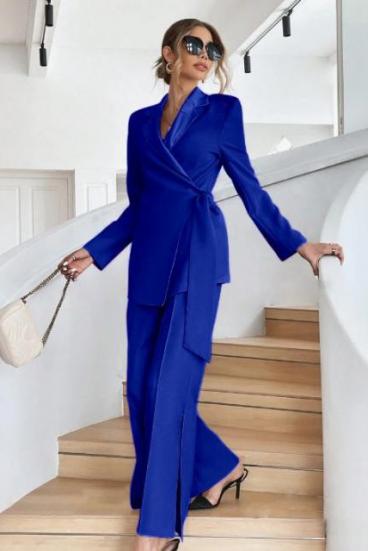 Elegante conjunto de blazer y pantalón, azul royal