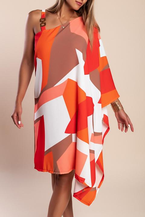 Mini elegante vestido con estampado, rojo
