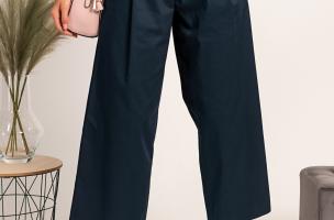 Pantalón elegante con perneras anchas Mancha, azul oscuro