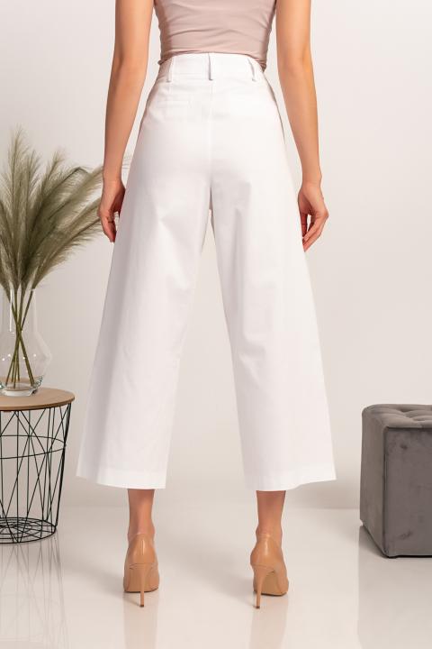 Pantalón elegante con perneras anchas Mancha, blanco