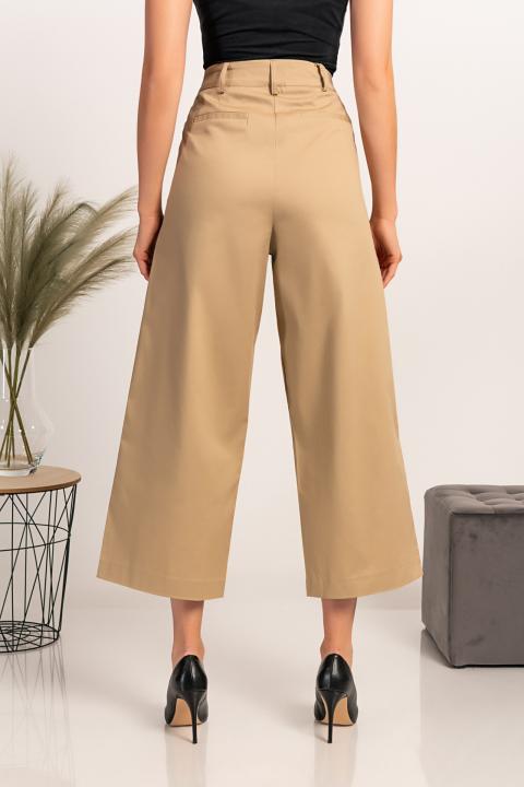 Pantalón elegante con perneras anchas Mancha, beige