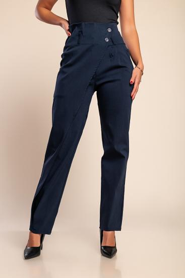 Pantalón elegante con volante, azul oscuro