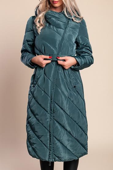 Chaqueta larga acolchada, petróleo