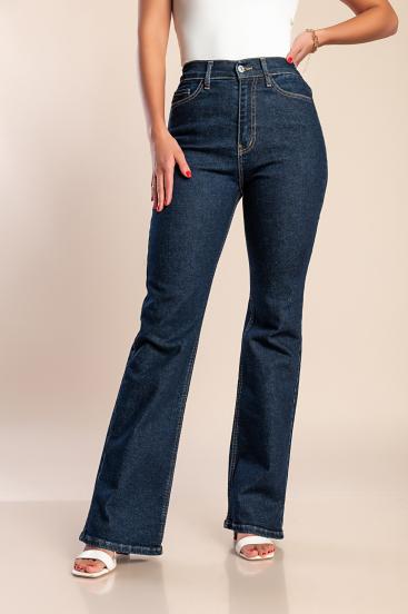 "Luxe jeans" Vaqueros acampanados de cintura alta y súper elásticos de largo completo