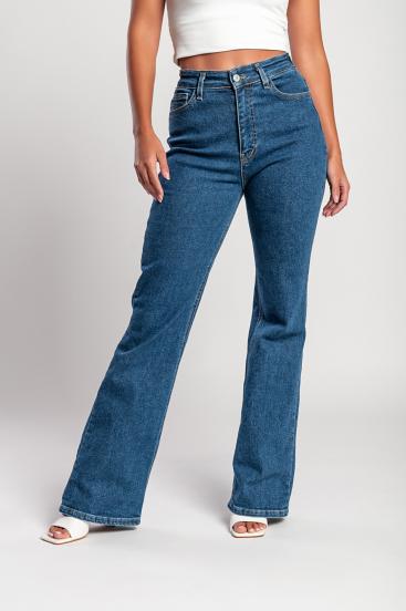 "Luxe jeans" Vaqueros acampanados de cintura alta y súper elásticos