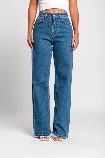"Luxe jeans" Vaqueros de pierna ancha y cintura alta súper elásticos