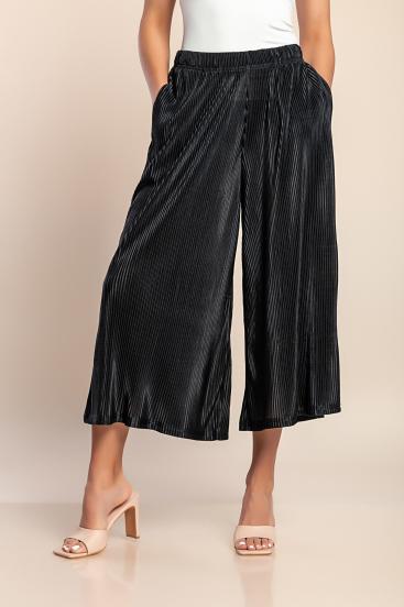 Pantalón plisado elegante, color negro