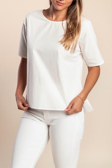 Blusa de manga corta, color blanco