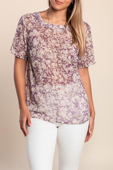Blusa de manga corta, color morado