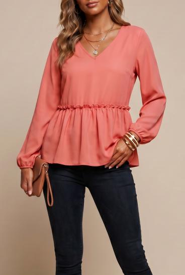 Blusa de manga larga, rosa antiguo