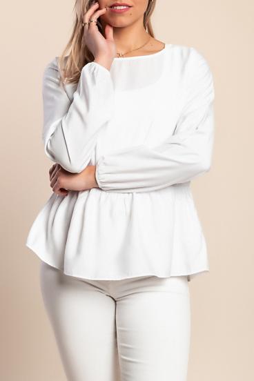 Blusa de manga larga, color blanco