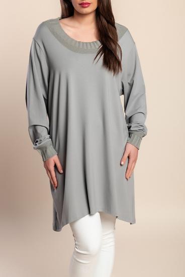 Túnica de viscosa, gris