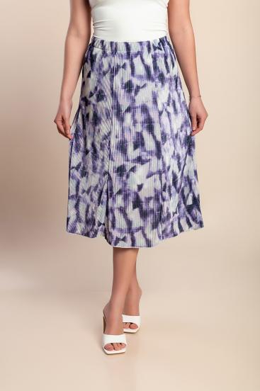 Falda midi con estampado, color morado