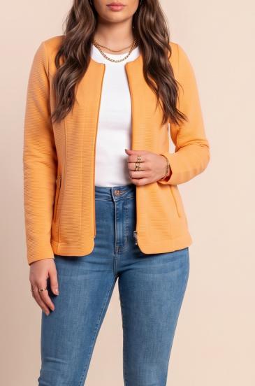 Top con cremallera de talla grande, color naranja
