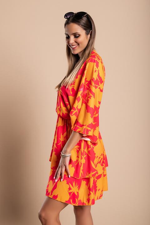 Mini vestido elegante con estampado Amasena, naranja
