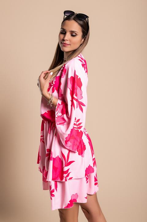 Mini vestido elegante con estampado Amasena, rosa