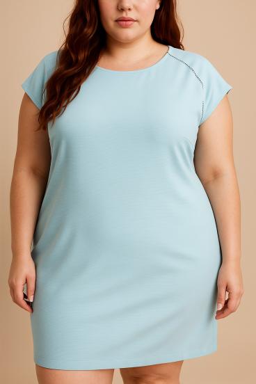 Vestido sin mangas de talla grande, azul claro