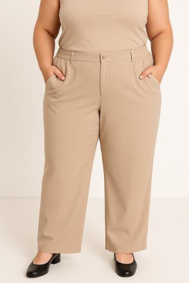Pantalones elegantes talla grande, beige