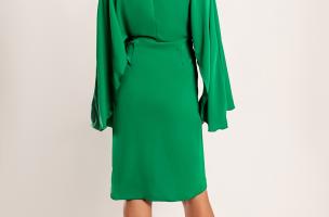 Mini vestido elegante con abertura Coccolia, verde
