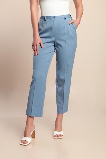 Pantalones talla grande 7/8, color azul