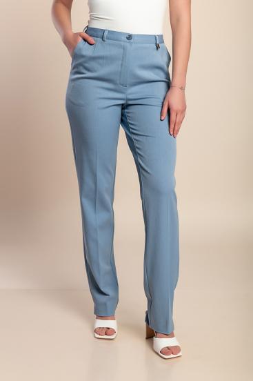 Pantalones largos elegantes de talla grande, color azul claro