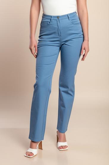 Pantalones de algodón de talla grande, azul claro