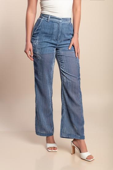 Pantalones de talla grande, color azul