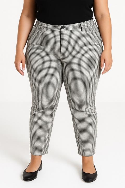 Pantalones estampados talla grande, blancos