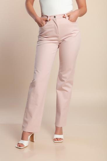Pantalones de algodón de talla grande, color rosa