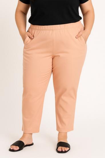 Pantalones elegantes talla grande, albaricoque