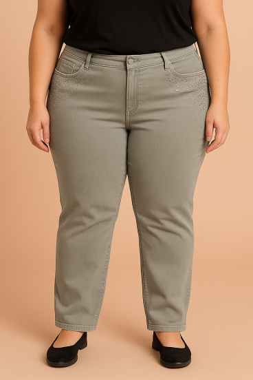 Jeans talla grande, verde