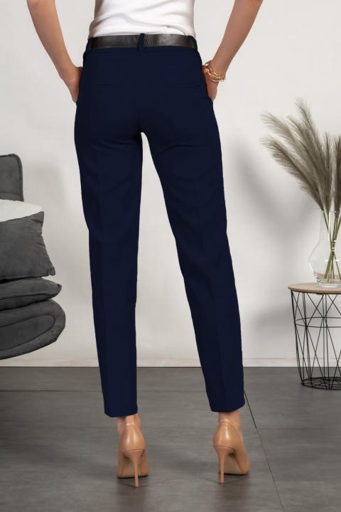 Pantalón largo elegante con perneras rectas Tordina, azul oscuro