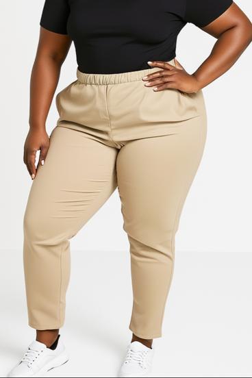 Pantalones de algodón talla grande, oliva
