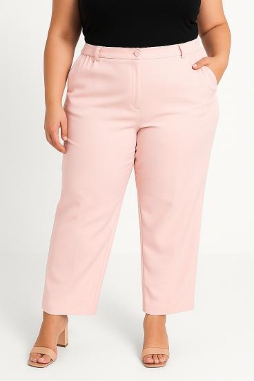 Pantalones elegantes talla grande, rosa
