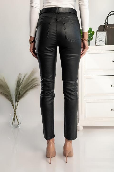 Pantalones ajustados de cuero artificial Roda, negro