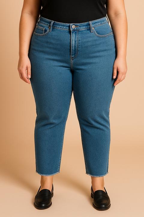 Jeans talla grande, azul claro