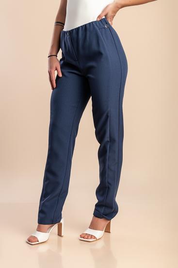 Pantalones elegantes talla grande, azules