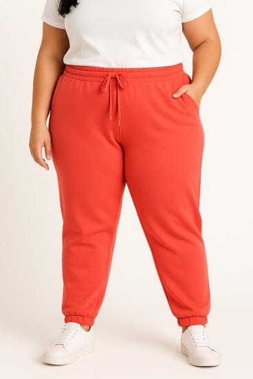 Pantalones de algodón talla grande, rojos