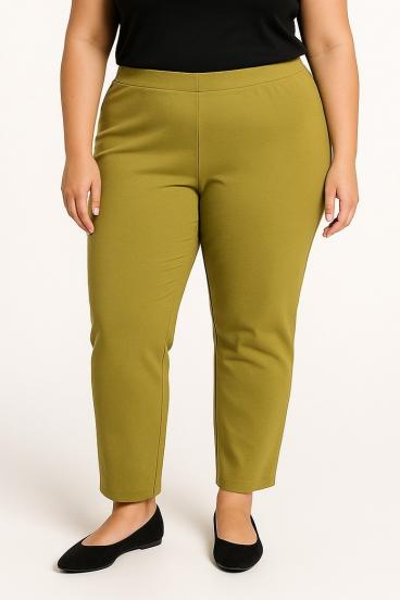 Pantalones elegantes talla grande, verde claro
