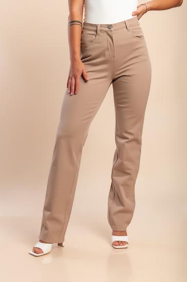 Pantalones de algodón talla grande, camel