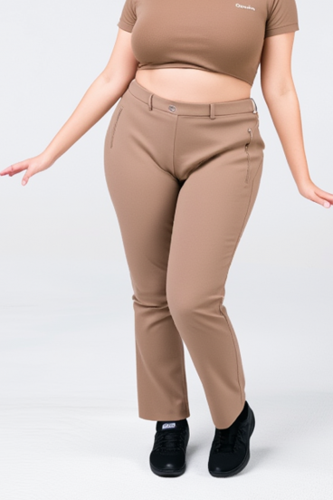 Pantalones elegantes talla grande, fango