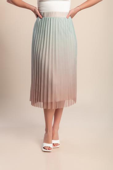 Falda midi plisada de talla grande, color menta