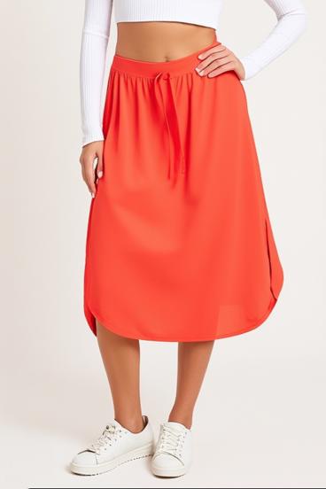 Falda midi talla grande, coral
