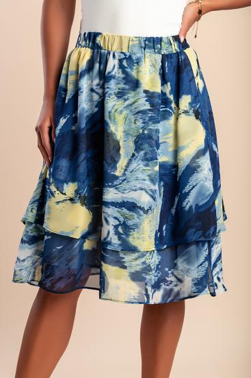 Falda estampada, azul
