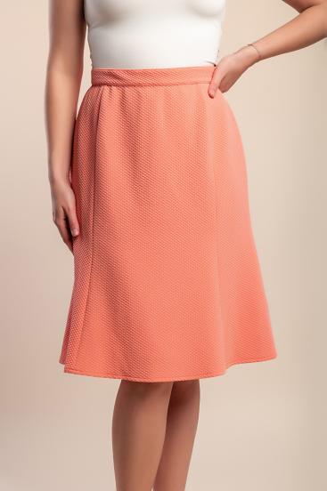 Falda midi, color albaricoque