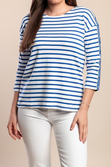 Camiseta de algodón de talla grande, color azul.