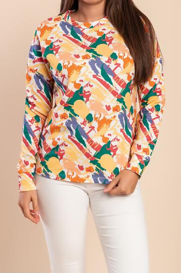 Camiseta de algodón con estampado, multicolor