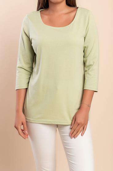 Top de cuello redondo, verde
